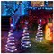 Lighted Spiral Christmas Trees 3 Pcs, 15 Inch Outdoor Light Up Xmas Pathway Markers with Colourful Lights, 8 Modes & Timer, Battery Powered Christmas Path Lights for Patio Yard Walkway Driveway